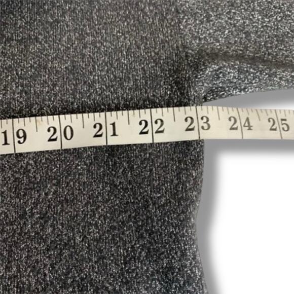 Zara Trafaluc Sparkle Metallic Top Sz Medium Black Silver 3/4 Sleeve Coquette - Picture 6 of 7